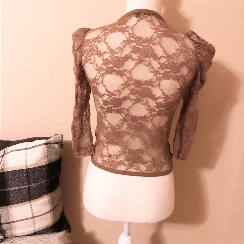 3/30 Puffy shoulder lace cardigan - Picture 5 of 5